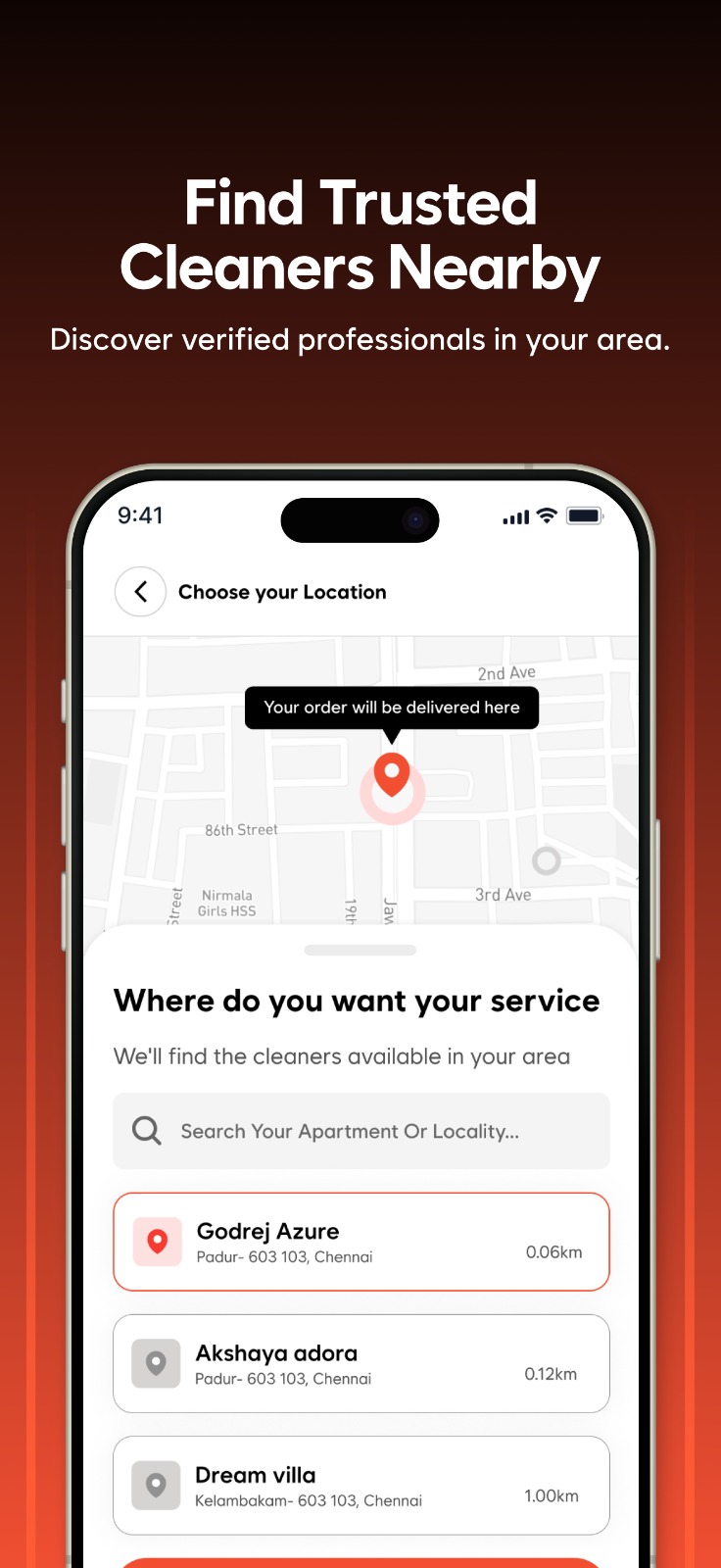 Clean Gaadi app screen